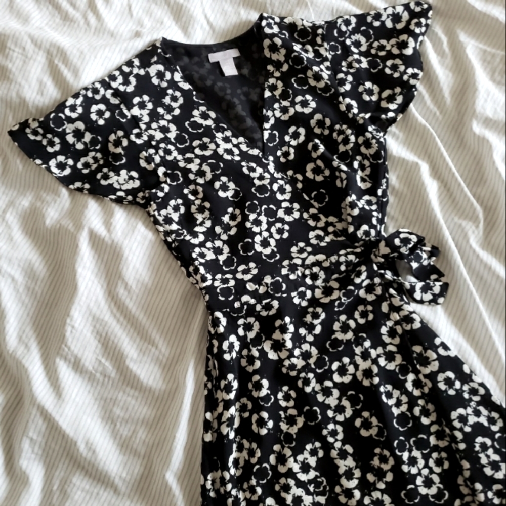 H&M floral midi dress, Size XS/0